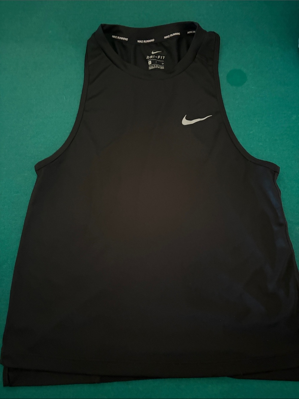 Nike Dri-FIT High Neck Running Tank Top - Black, Size S